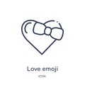 Linear love emoji icon from Emoji outline collection. Thin line love emoji vector isolated on white background. love emoji trendy