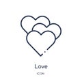 Linear love icon from Education outline collection. Thin line love vector isolated on white background. love trendy illustration