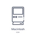 Linear macintosh icon from Electronic devices outline collection. Thin line macintosh vector isolated on white background.