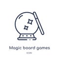 Linear magic board games icon from Entertainment outline collection. Thin line magic board games icon isolated on white background