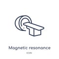 Linear magnetic resonance icon from Medical outline collection. Thin line magnetic resonance icon isolated on white background.