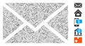 Linear Mail Icon Vector Mosaic Royalty Free Stock Photo
