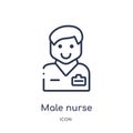 Linear male nurse icon from Dentist outline collection. Thin line male nurse icon isolated on white background. male nurse trendy