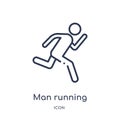 Linear man running icon from Behavior outline collection. Thin line man running vector isolated on white background. man running