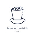 Linear manhattan drink icon from Drinks outline collection. Thin line manhattan drink vector isolated on white background. Royalty Free Stock Photo