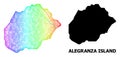 Linear Map of Alegranza Island with Spectrum Gradient Royalty Free Stock Photo