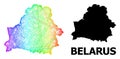 Linear Map of Belarus with Spectrum Gradient Royalty Free Stock Photo