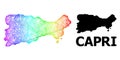 Linear Map of Capri Island with Spectrum Gradient Royalty Free Stock Photo