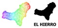 Linear Map of El Hierro Island with Spectral Gradient Royalty Free Stock Photo