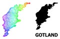 Linear Map of Gotland Island with Spectral Gradient Royalty Free Stock Photo