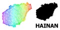 Linear Map of Hainan Island with Spectral Gradient Royalty Free Stock Photo