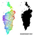 Linear Map of Krasnoyarskiy Kray with Rainbow Colored Gradient