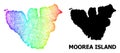 Linear Map of Moorea Island with Spectrum Gradient Royalty Free Stock Photo
