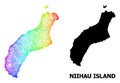 Linear Map of Niihau Island with Rainbow Colored Gradient