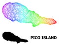 Linear Map of Pico Island with Rainbow Colored Gradient