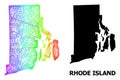 Linear Map of Rhode Island State with Spectrum Gradient Royalty Free Stock Photo