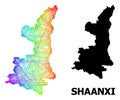 Linear Map of Shaanxi Province with Spectrum Gradient