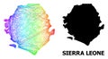 Linear Map of Sierra Leone with Spectrum Gradient Royalty Free Stock Photo