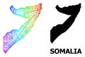 Linear Map of Somalia with Spectrum Gradient Royalty Free Stock Photo