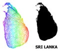 Linear Map of Sri Lanka with Spectrum Gradient