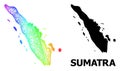 Linear Map of Sumatra Island with Spectrum Gradient Royalty Free Stock Photo