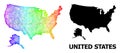 Linear Map of USA and Alaska with Spectral Gradient Royalty Free Stock Photo