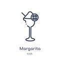 Linear margarita icon from Drinks outline collection. Thin line margarita vector isolated on white background. margarita trendy Royalty Free Stock Photo