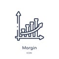 Linear margin icon from Marketing outline collection. Thin line margin icon isolated on white background. margin trendy