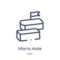 Linear maria mole icon from Food and restaurant outline collection. Thin line maria mole icon isolated on white background. maria