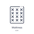 Linear mattress icon from Furniture and household outline collection. Thin line mattress icon isolated on white background. Royalty Free Stock Photo