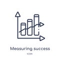 Linear measuring success icon from Business outline collection. Thin line measuring success icon isolated on white background. Royalty Free Stock Photo