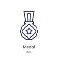 Linear medal icon from Army and war outline collection. Thin line medal vector isolated on white background. medal trendy Royalty Free Stock Photo