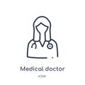 Linear medical doctor specialist icon from Medical outline collection. Thin line medical doctor specialist icon isolated on white