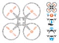 Linear Medical Drone Icon Vector Mosaic