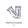 Linear medical samples in test tubes couple icon from Medical outline collection. Thin line medical samples in test tubes couple