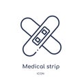 Linear medical strip icon from Health and medical outline collection. Thin line medical strip icon isolated on white background.