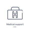 Linear medical support icon from Alert outline collection. Thin line medical support vector isolated on white background. medical Royalty Free Stock Photo