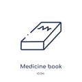 Linear medicine book icon from Medical outline collection. Thin line medicine book icon isolated on white background. medicine