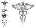 Linear Medicine Caduceus Symbol Vector Mesh