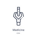 Linear medicine icon from Artificial intellegence and future technology outline collection. Thin line medicine vector isolated on