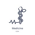 Linear medicine icon from Medical outline collection. Thin line medicine icon isolated on white background. medicine trendy