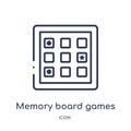 Linear memory board games icon from Entertainment outline collection. Thin line memory board games icon isolated on white