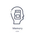 Linear memory icon from Brain process outline collection. Thin line memory vector isolated on white background. memory trendy