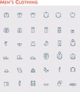 Linear men clothes icon set Royalty Free Stock Photo