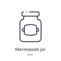 Linear mermelade jar icon from Bistro and restaurant outline collection. Thin line mermelade jar vector isolated on white