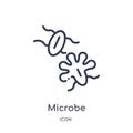 Linear microbe icon from Medical outline collection. Thin line microbe icon isolated on white background. microbe trendy