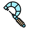 Linear micrometer icon color outline vector