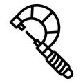 Linear micrometer icon, outline style