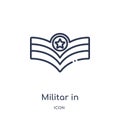 Linear militar in icon from Army and war outline collection. Thin line militar in vector isolated on white background. militar in