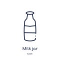 Linear milk jar icon from Agriculture farming and gardening outline collection. Thin line milk jar vector isolated on white